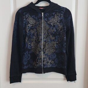 DKNY embellished zip-upp Hoodie size medium